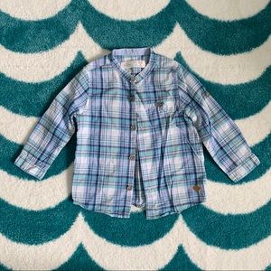 Zara Baby Plaid Shirt (Blue/White) Size 12-18mo